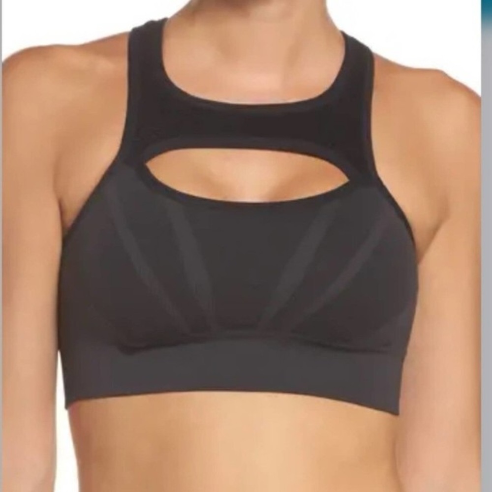 Zella Body Charge Sports Bra Women's Black and grey textured Sports Bra